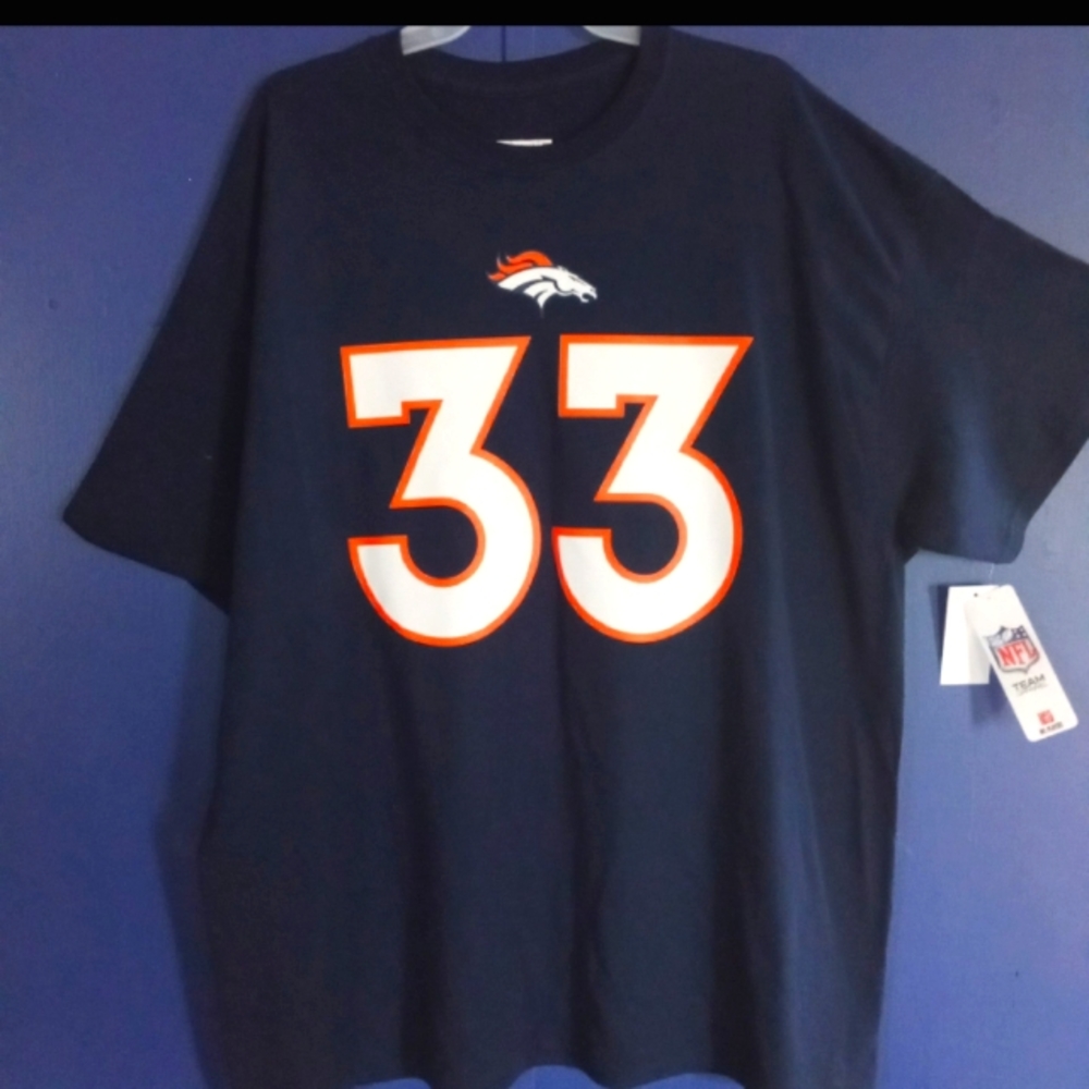 DENVER BRONCOS MENS T SHIRT NFL TEAM APPAREL 2X AND XL NWT #33 WILLIAMS NWT